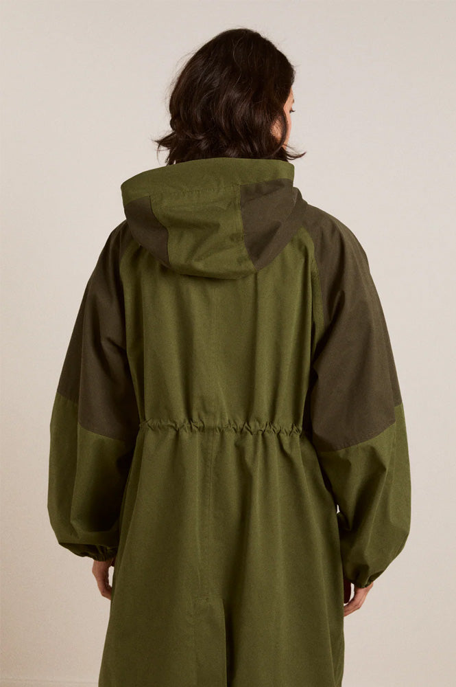 Damson Madder Logan Forest Waterproof Long Raincoat - The Mercantile London