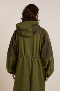 Damson Madder Logan Forest Waterproof Long Raincoat - The Mercantile London