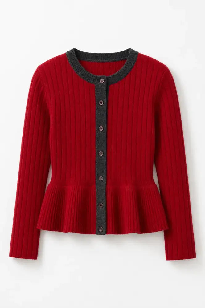 Sophie + Lucie Leila Red Knitted Cardigan