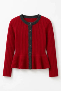 Sophie + Lucie Leila Red Knitted Cardigan