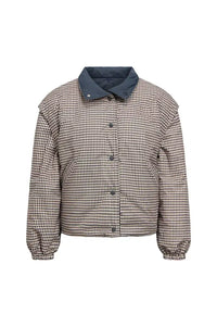 Object Timia Reversible Macadamia Check & Raven Puffer Jacket