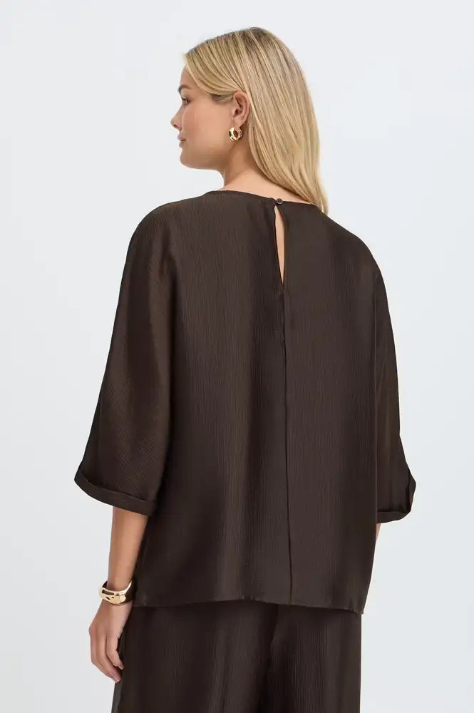Fransa Kimmy Molé Brown Blouse - The Mercantile London