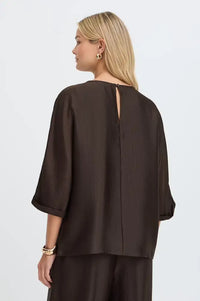 Fransa Kimmy Molé Brown Blouse - The Mercantile London