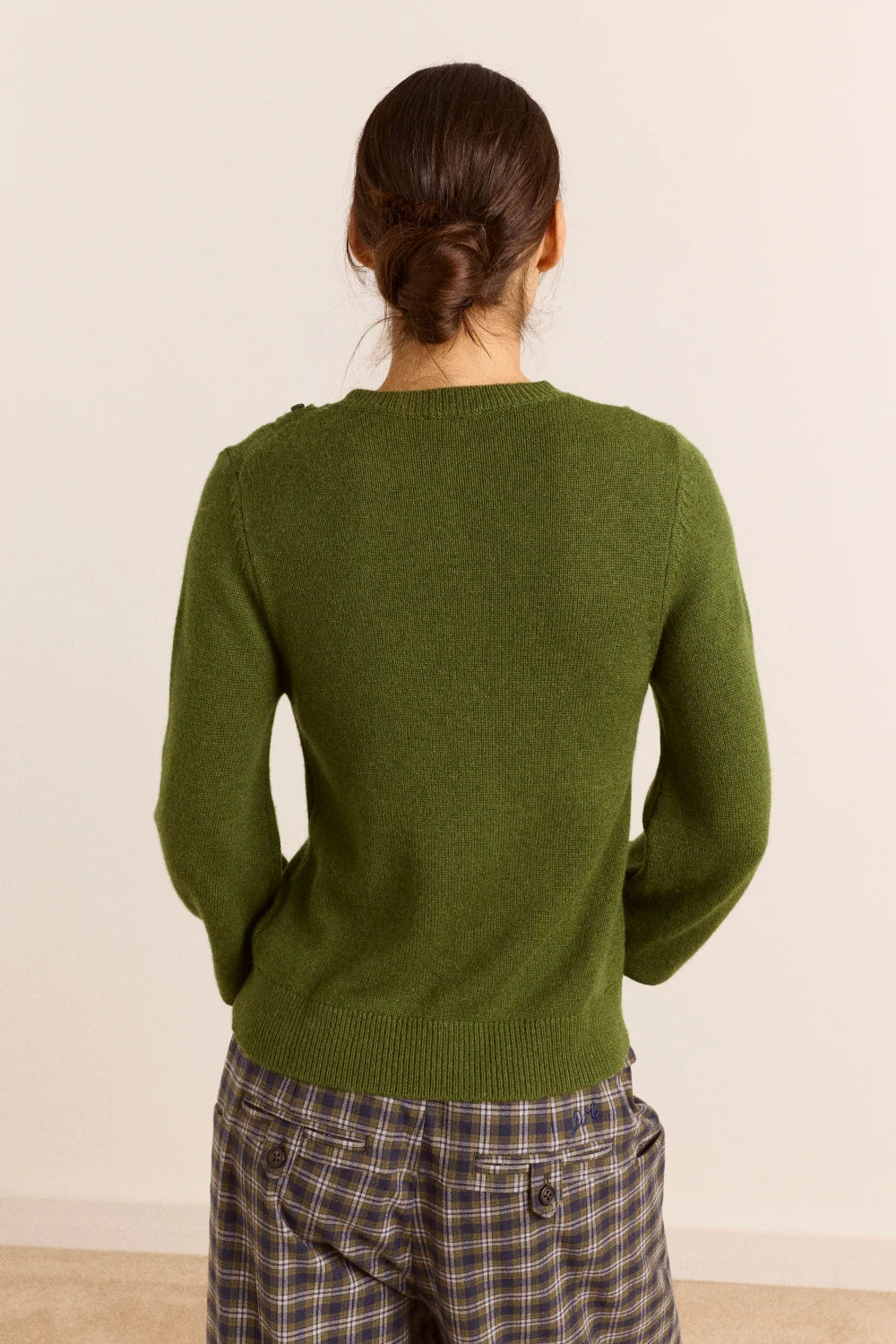 Damson Madder Marla Green Wool Cardigan