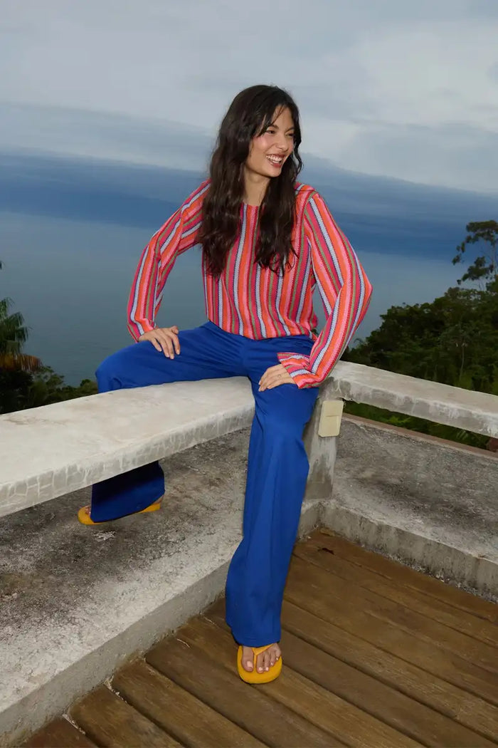 ICHI Libella Multi Stripe Top - The Mercantile London