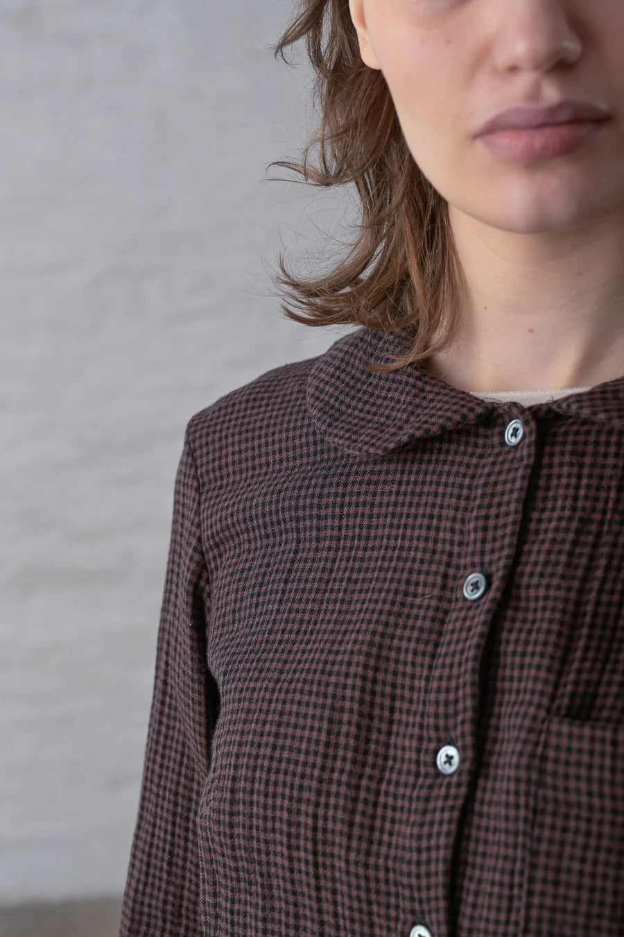 Bibico Jolene Cocoa Check Casual Shirt