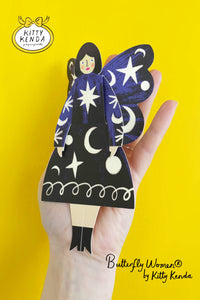 Kitty Kenda Butterfly Woman Cosmic Greeting Card