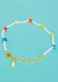 Flower Seed Bead Anklet