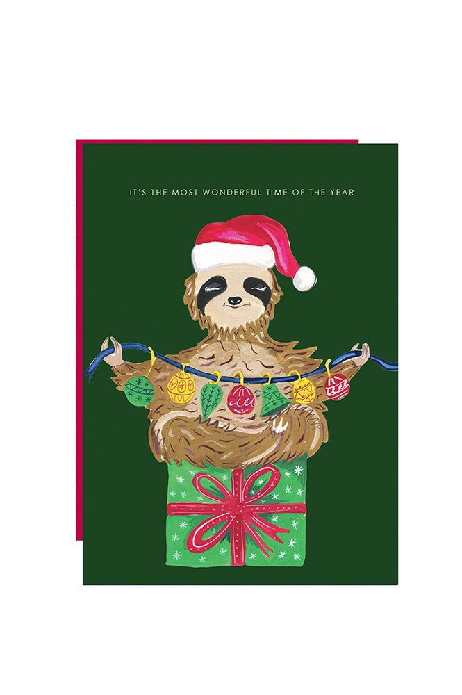 Hutch Cassidy Festive Sloth Christmas Card - The Mercantile London