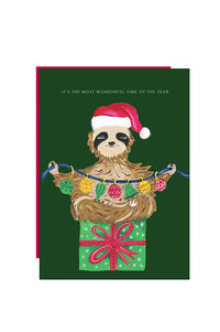 Hutch Cassidy Festive Sloth Christmas Card - The Mercantile London