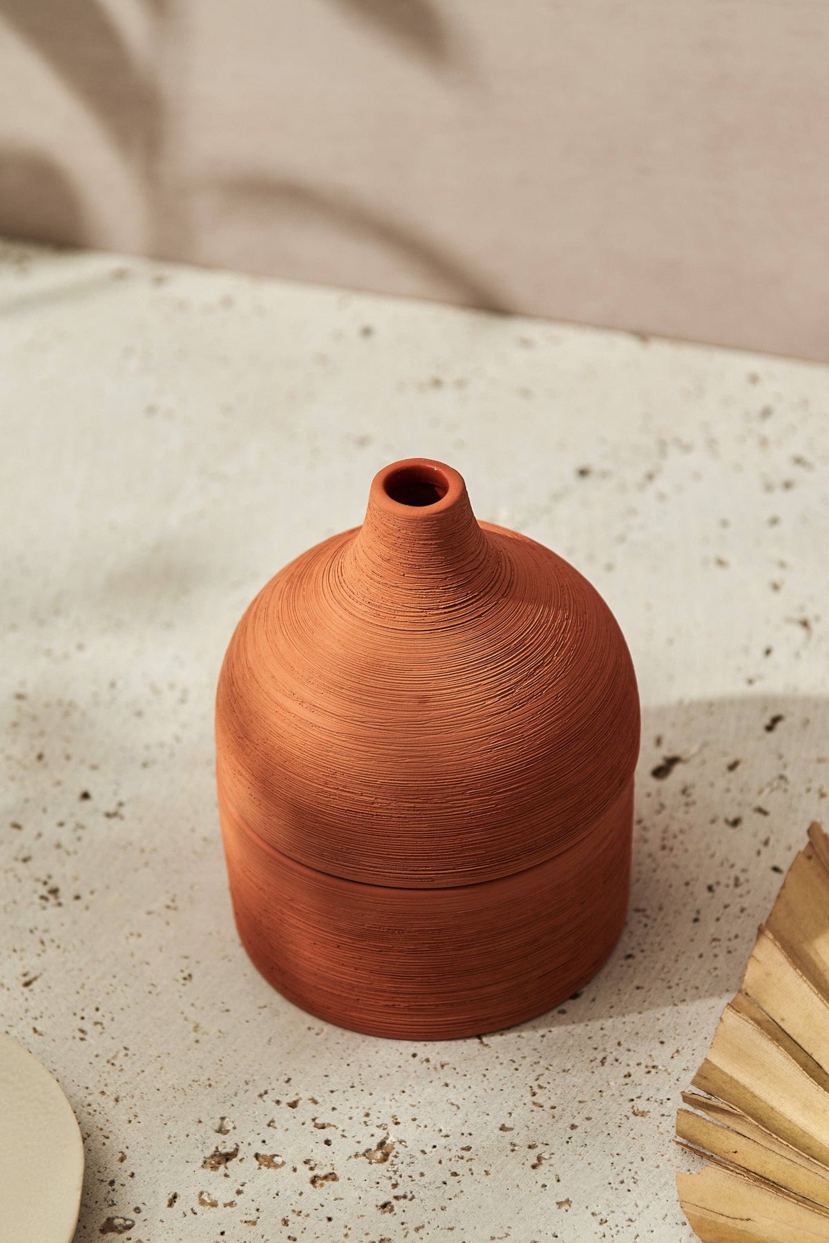 Lit By Drew Textured Terracotta Candle Moroccan Amber + Orris Root - The Mercantile London