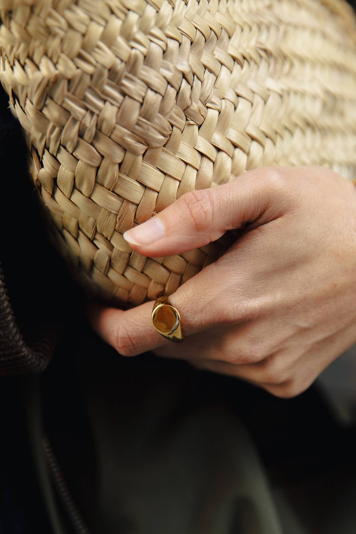 Nordic Muse Gold Round Signet Ring