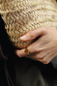 Nordic Muse Gold Round Signet Ring