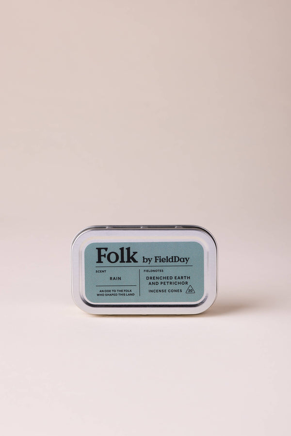 SS25 FieldDay Rain Folk Incense Cones Tin - The Mercantile London