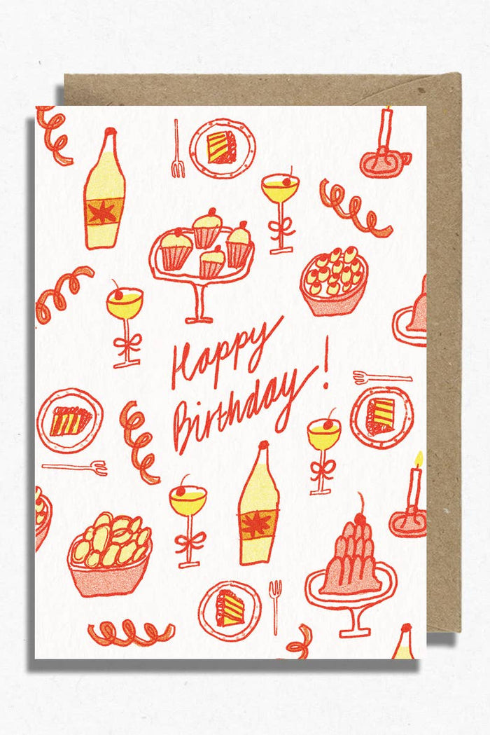 Hot Pink Press Happy Birthday Party Greetings Card