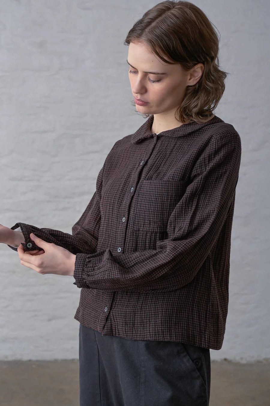 Bibico Jolene Cocoa Check Casual Shirt