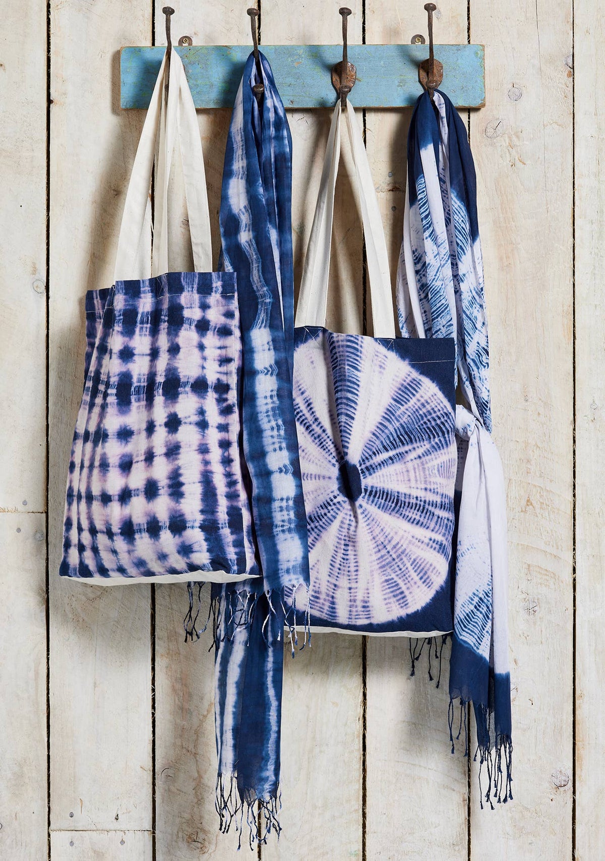 Indigo Tie Dye Cotton Shopping Bag