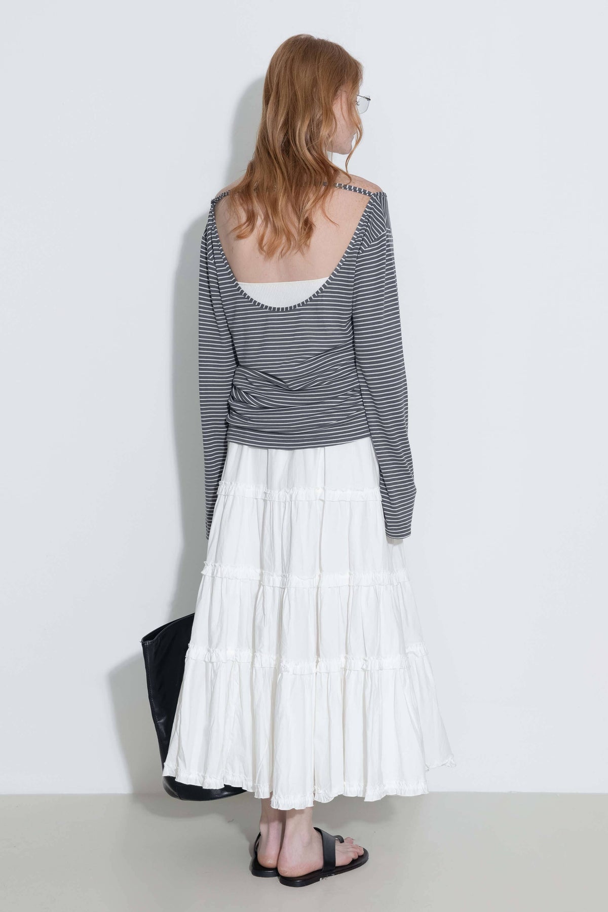 100% Cotton A-line Ruffled White Cake skirt: White / UN - The Mercantile London