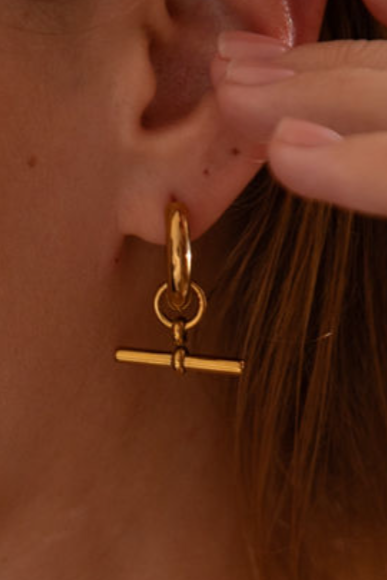Lunar T Bar Hoop Earrings - The Mercantile London