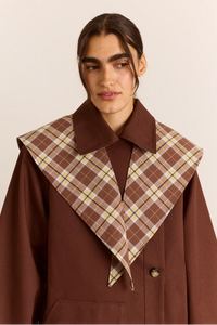 Damson Madder Jerry Chocolate Reversible Trench