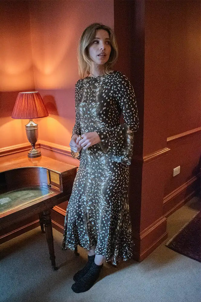 Carmen Says Jester Bambi Noir Print Dress - The Mercantile London