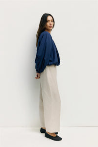 Mod Ref Jenna Navy Long Sleeve Bubble Top