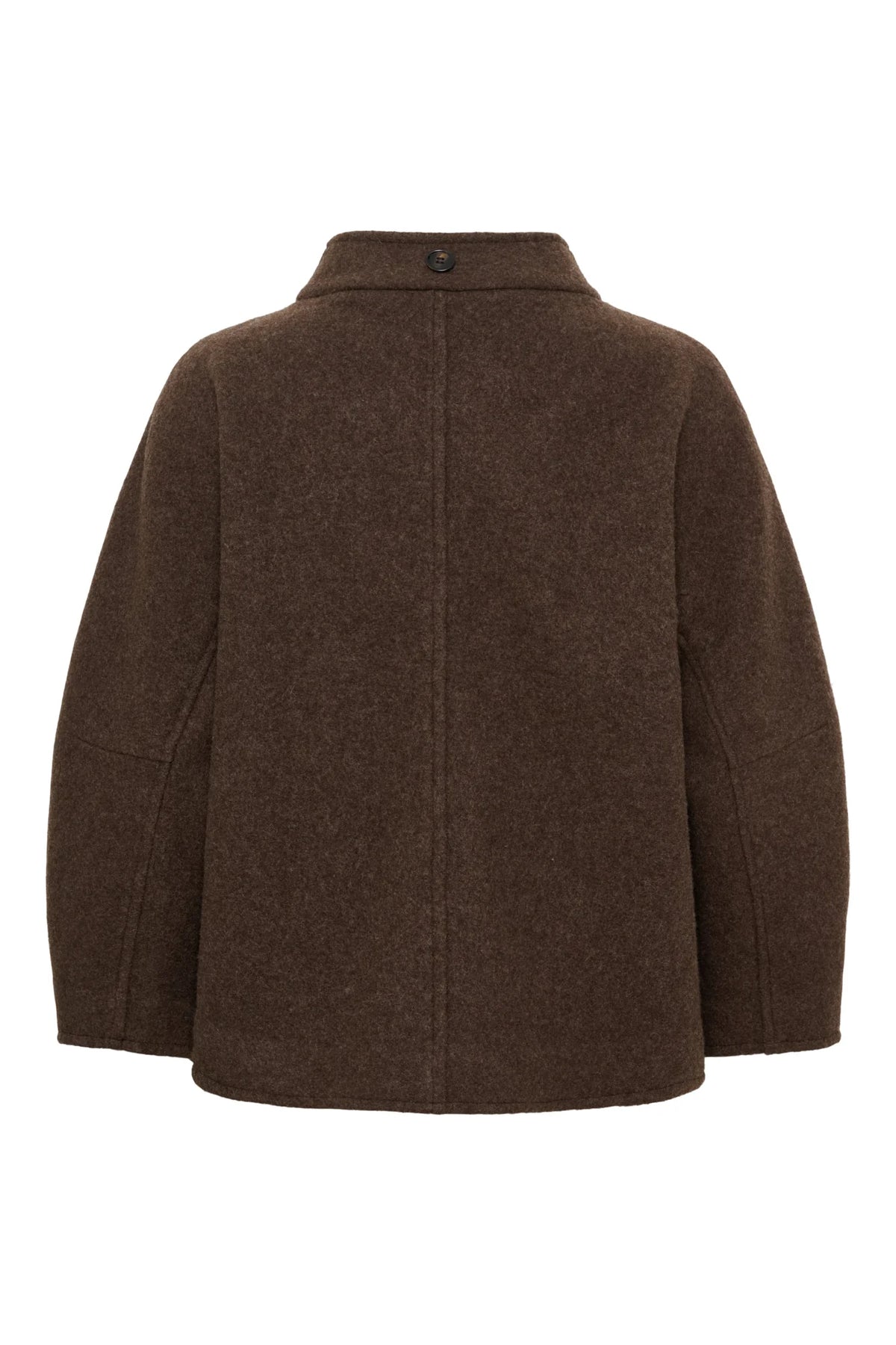Anne Mi Thyme Brown Short Wool Coat