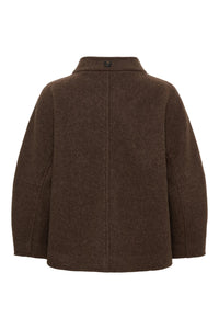 Anne Mi Thyme Brown Short Wool Coat
