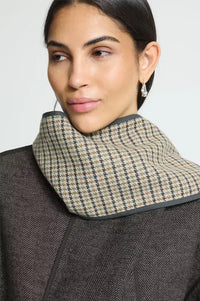 ICHI Frava Black Herringbone Scarf Detail Jacket