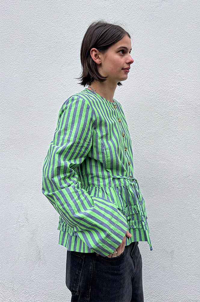 Damson Madder Madison Navy Pop Green Stripe Blouse