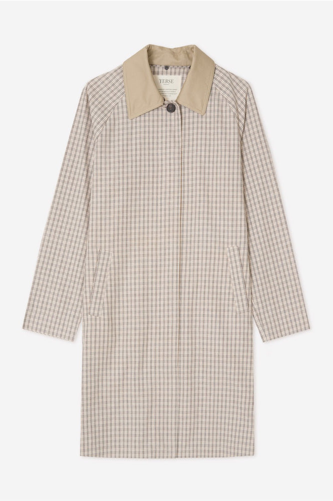 Yerse Check Water Repellent Trench Coat - The Mercantile London