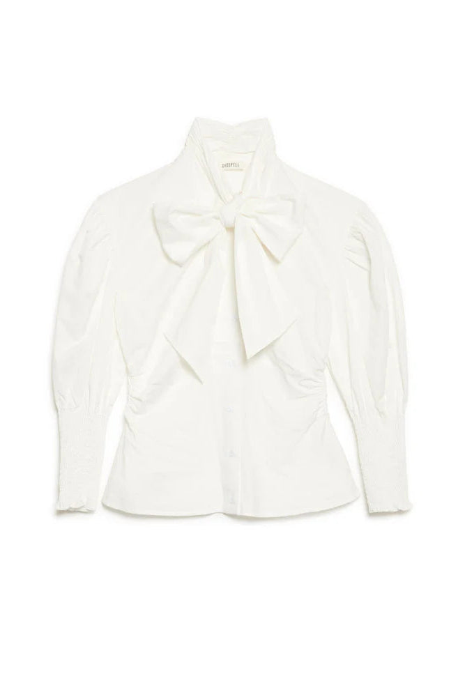 Ghospell Vittoria White Bow Blouse