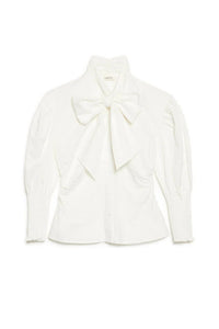 Ghospell Vittoria White Bow Blouse