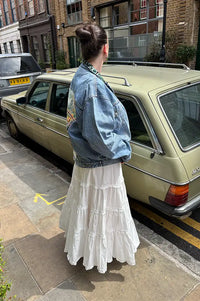 Frankie. Blue Denim Swan XL Jacket