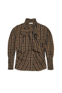 Ghospell Tamara Brown/ Black Bow Blouse
