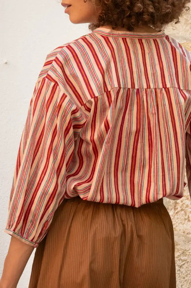 Zen Ethic Mia Miramar Pink Striped Blouse - The Mercantile London