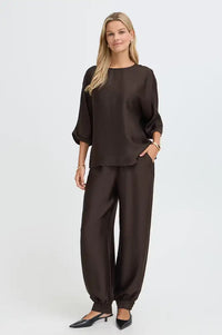Fransa Kimmy Molé Brown Blouse - The Mercantile London