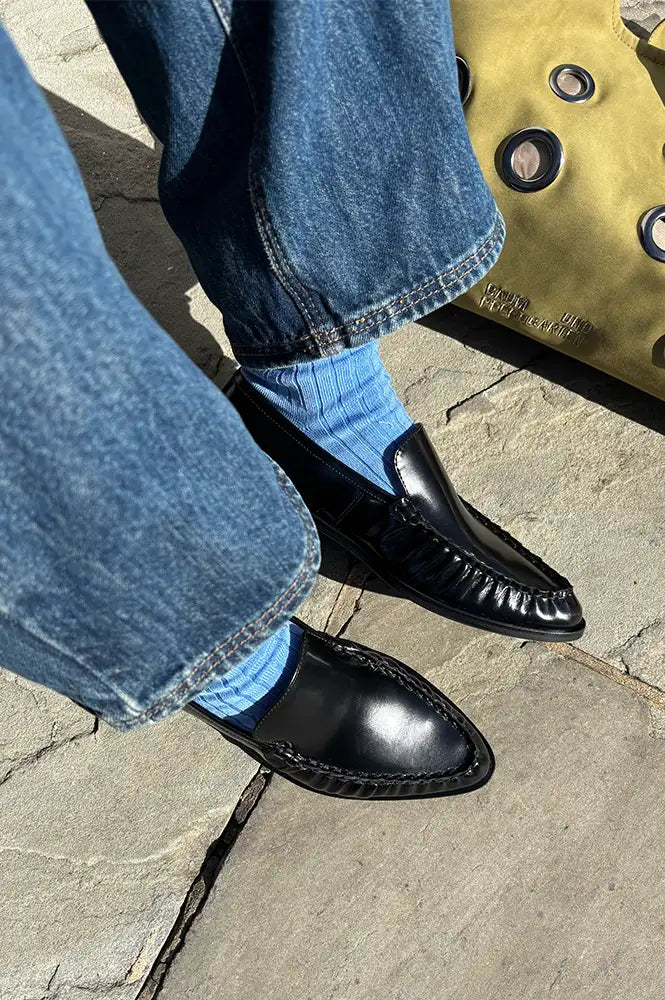 Billi Bi Polido Black Pointed Loafers - The Mercantile London