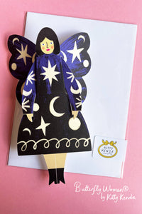 Kitty Kenda Butterfly Woman Cosmic Greeting Card