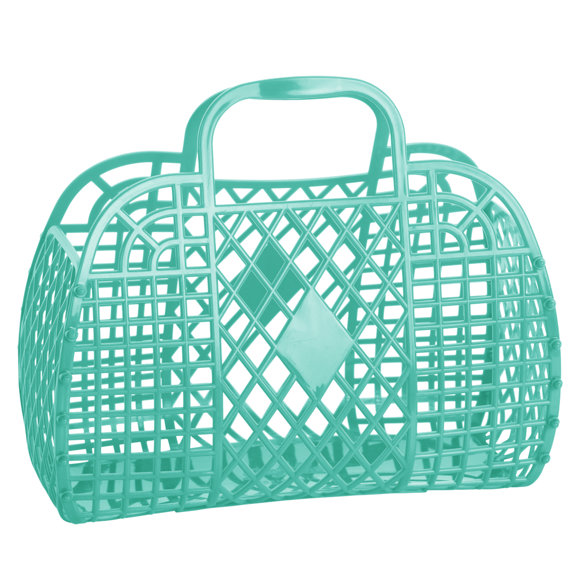 Retro Basket Jelly Bag - Large: Jelly Mint Green - The Mercantile London