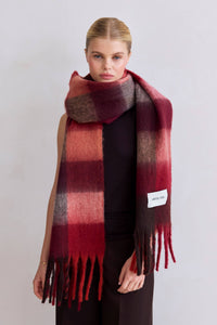 Arctic Fox Reykjavik Burgundy Check Scarf