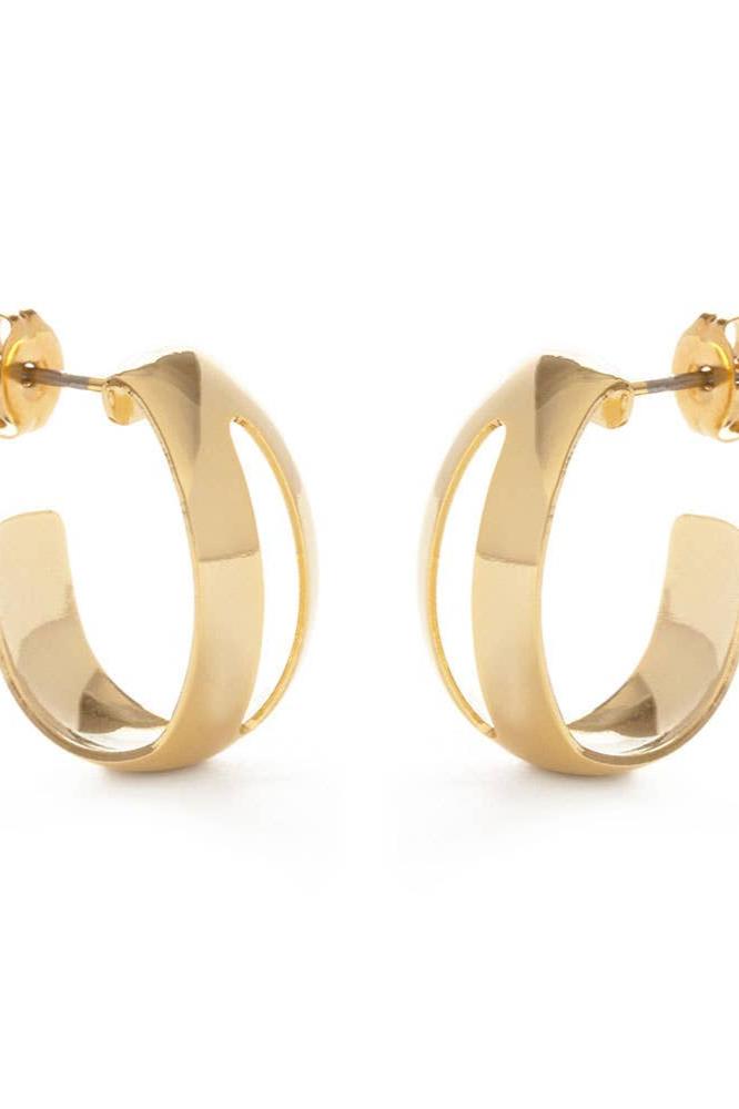 Amano Vintage Style Cut-Out Hoop Earrings - The Mercantile London
