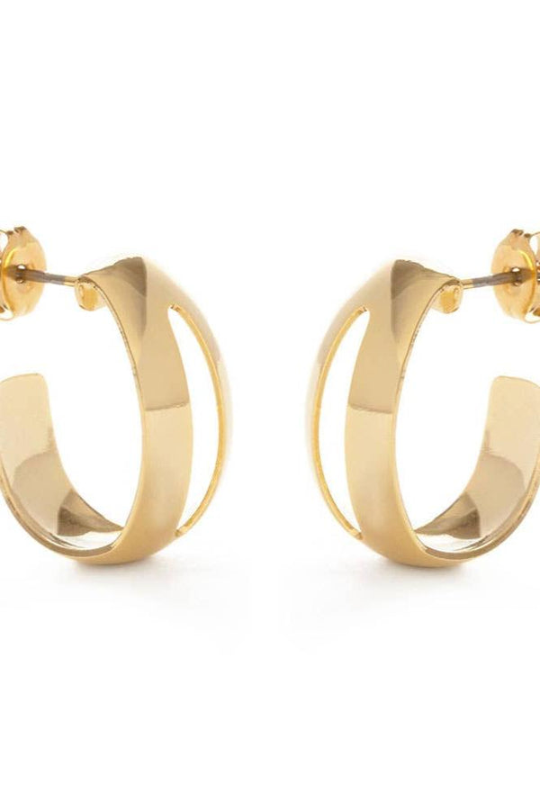 Amano Vintage Style Cut-Out Hoop Earrings - The Mercantile London