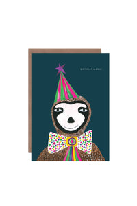 'Magic Sloth' Birthday Greetings Card: Biodegradable Cello Wrap - The Mercantile London
