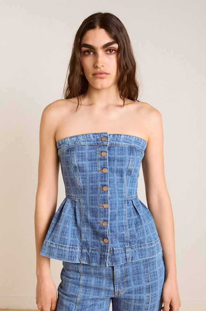 Damson Madder Eloise Laser Stripe Top - The Mercantile London