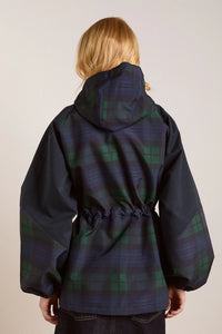 Damson Madder Liu Navy Check Raincoat - The Mercantile London