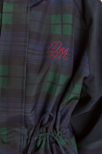 Damson Madder Liu Navy Check Raincoat - The Mercantile London