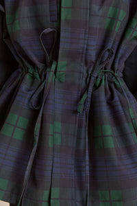 Damson Madder Liu Navy Check Raincoat - The Mercantile London
