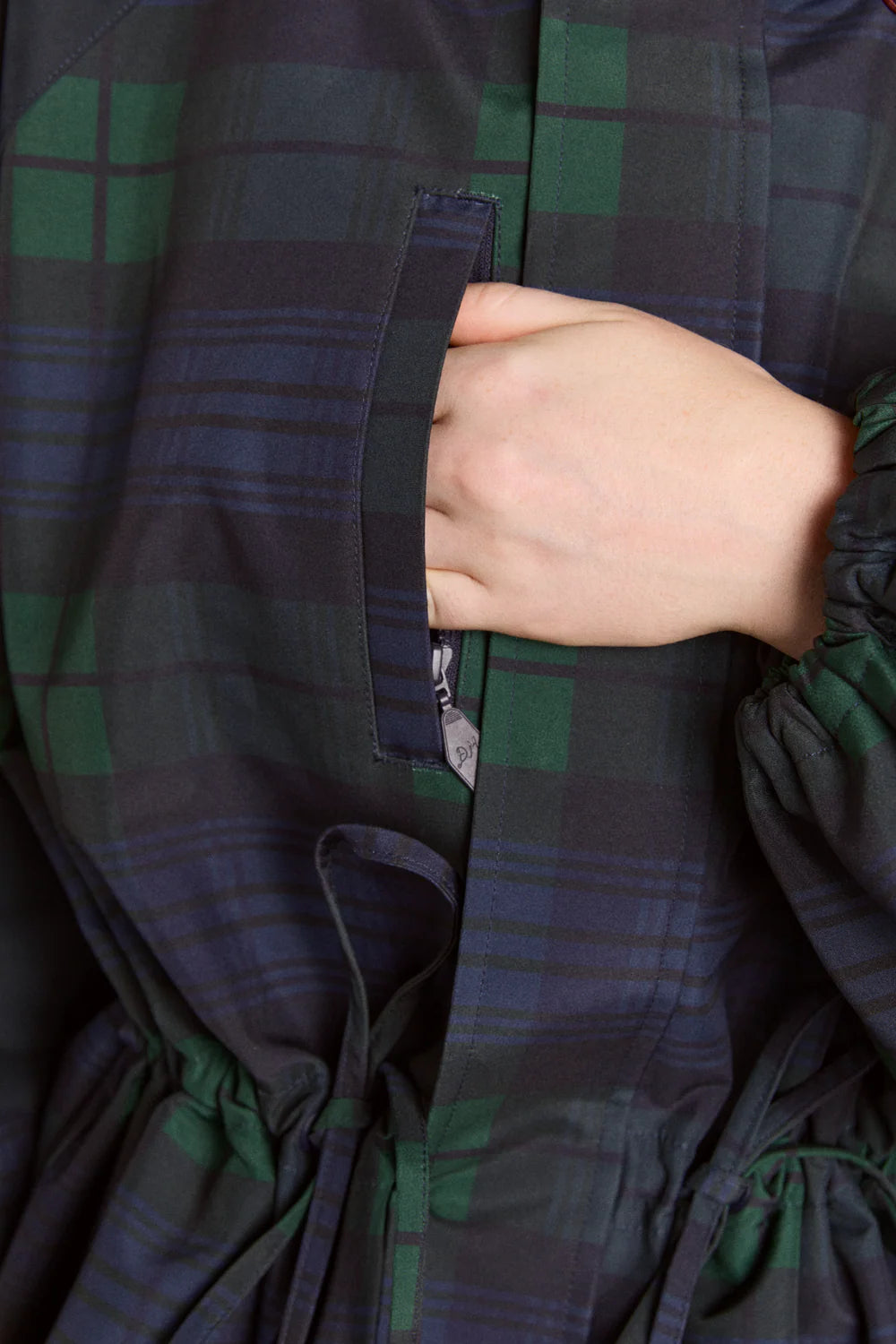 Damson Madder Liu Navy Check Raincoat - The Mercantile London