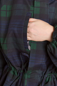 Damson Madder Liu Navy Check Raincoat - The Mercantile London